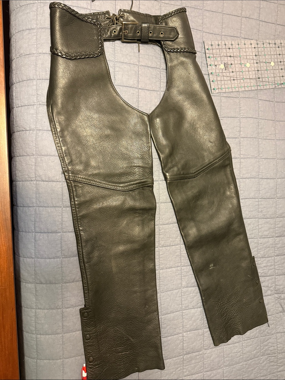 Black leather chaps